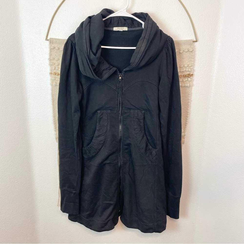 Prairie Underground Long Hooded Zip Up Sweatshirt Size M